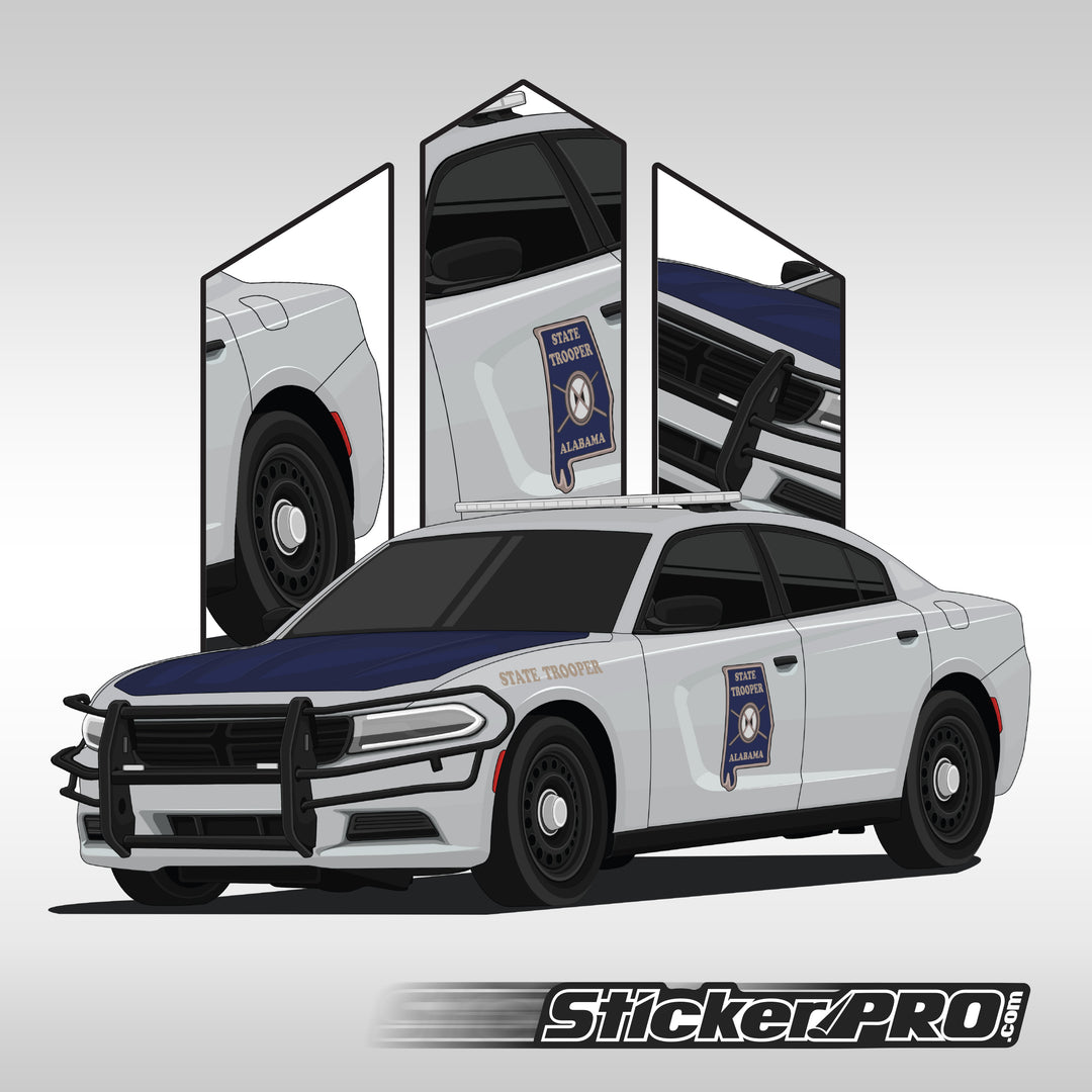 Alabama Highway Patrol Stickers - Charger- StickerPRO.com - blacksheep industries