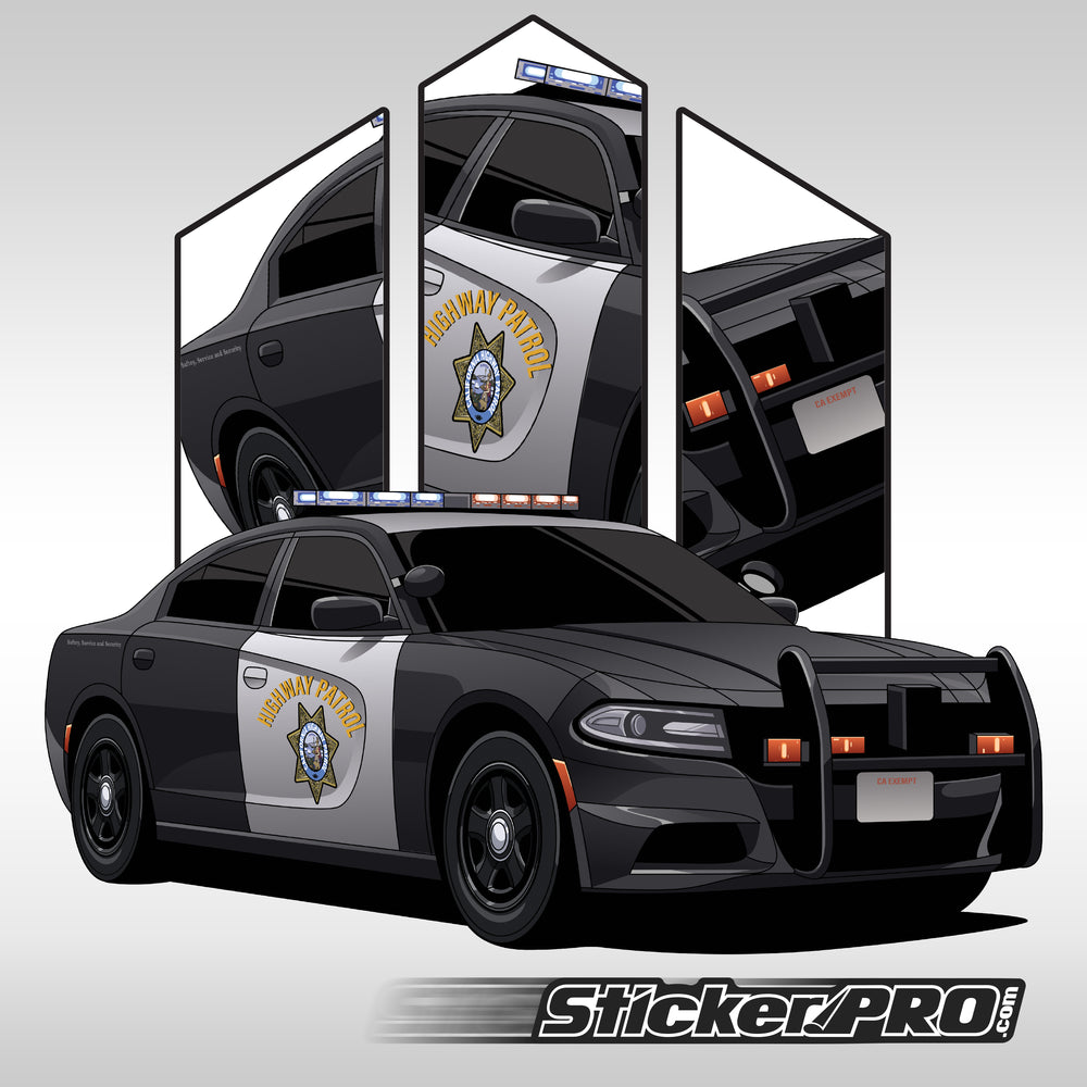 California Highway Patrol (CHP) Stickers - Charger - StickerPRO.com - Patrol Stickers