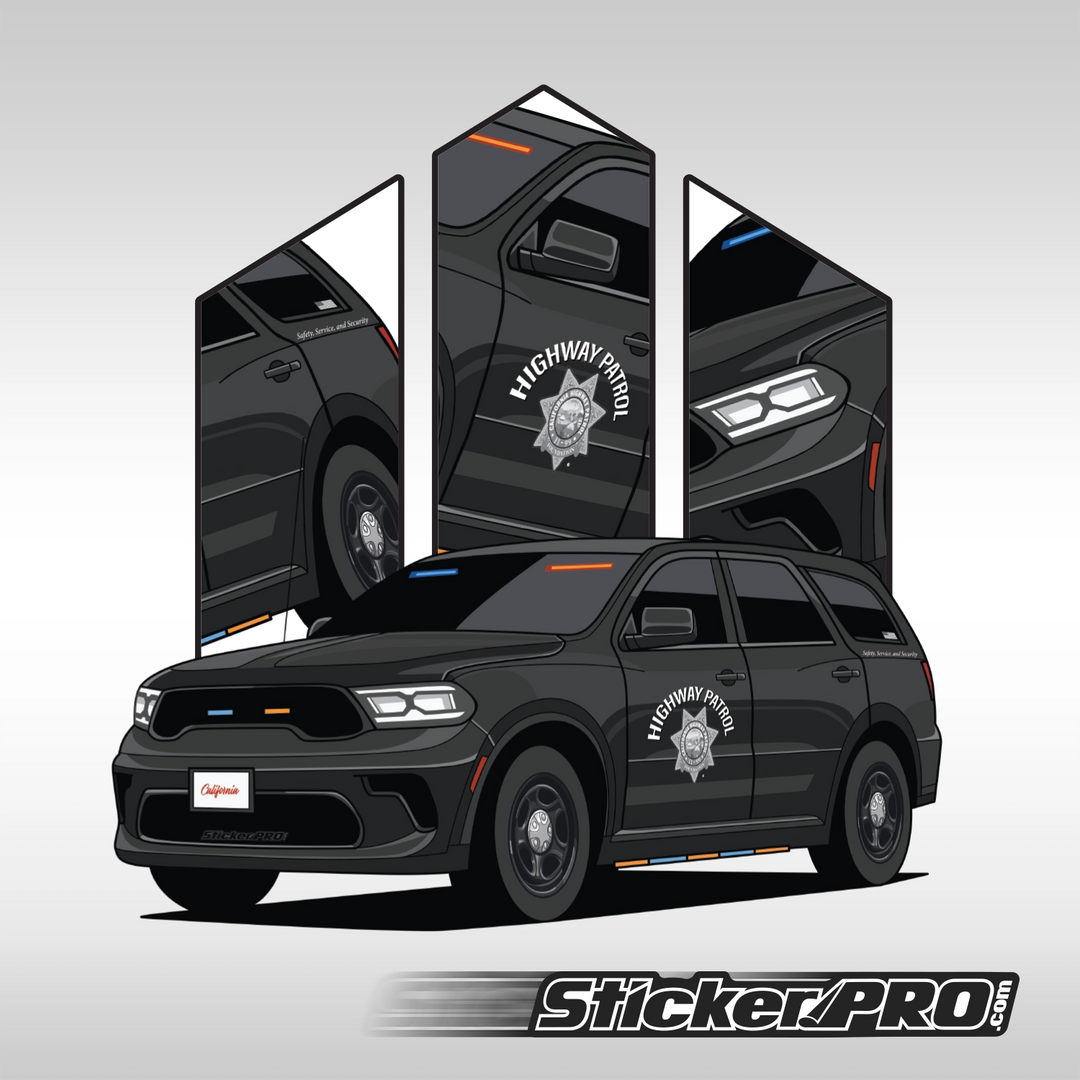 California Highway Patrol (CHP) Stickers -Durango Stealth Black