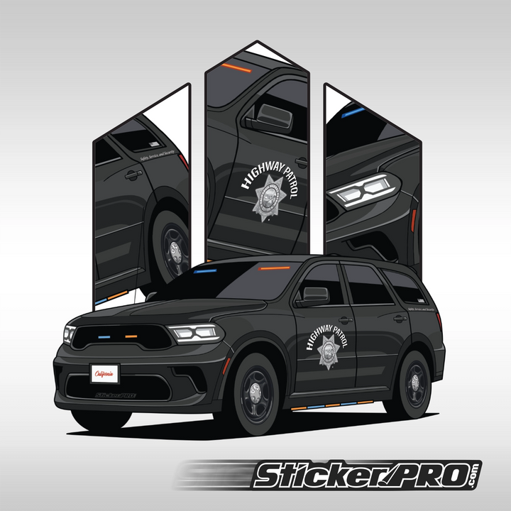 California Highway Patrol (CHP) Stickers -Durango Stealth Black