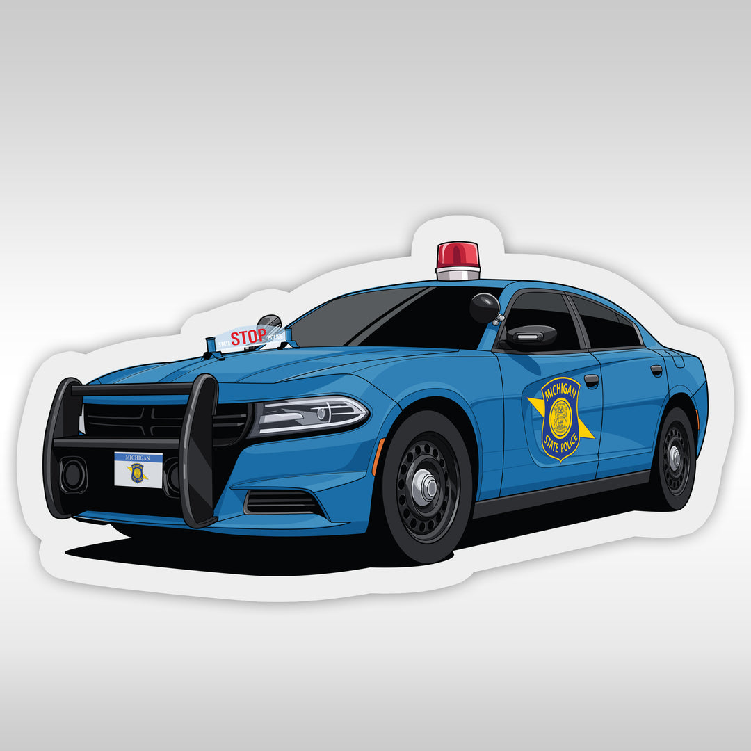Michigan State Police Stickers -Charger - StickerPRO.com - Police Stickers 