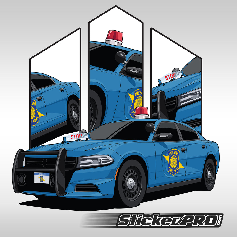 Michigan State Police Stickers -Charger - StickerPRO.com - Police Stickers 