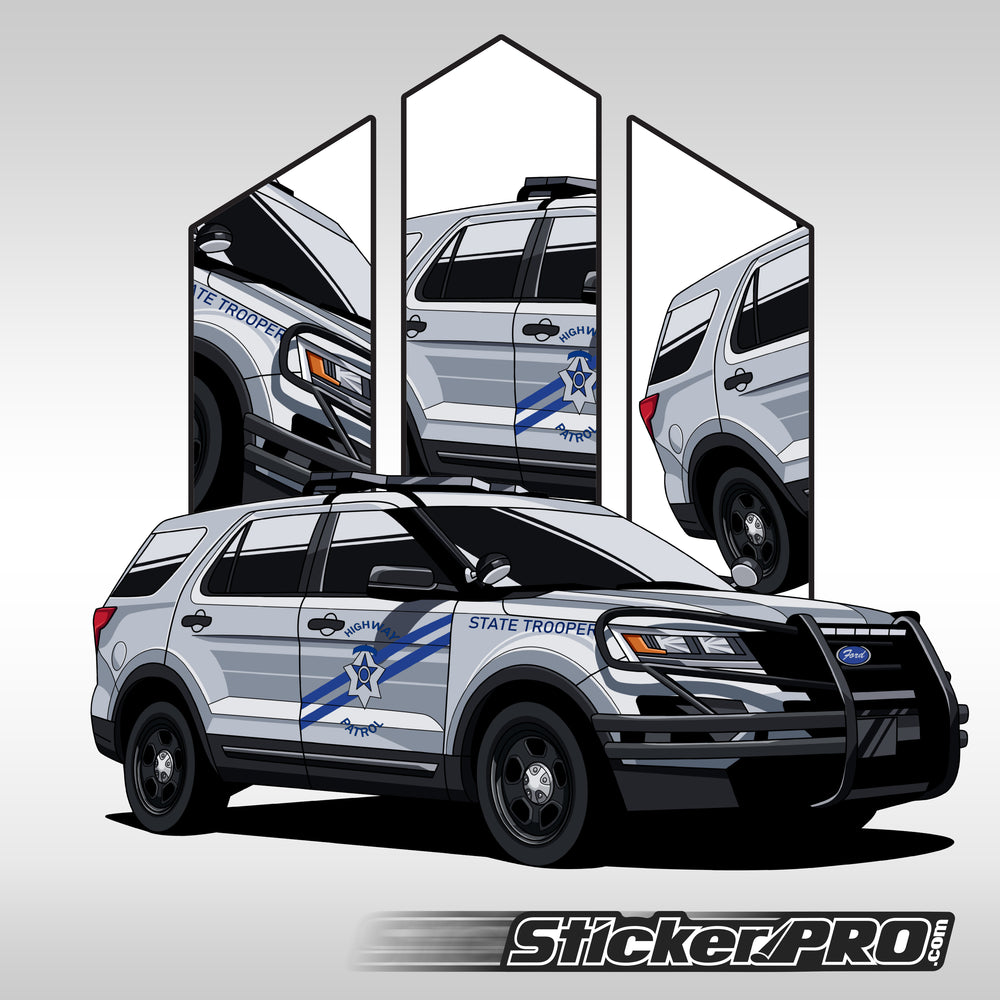Nevada Highway Patrol Stickers - Ford Explorer - StickerPRO.com