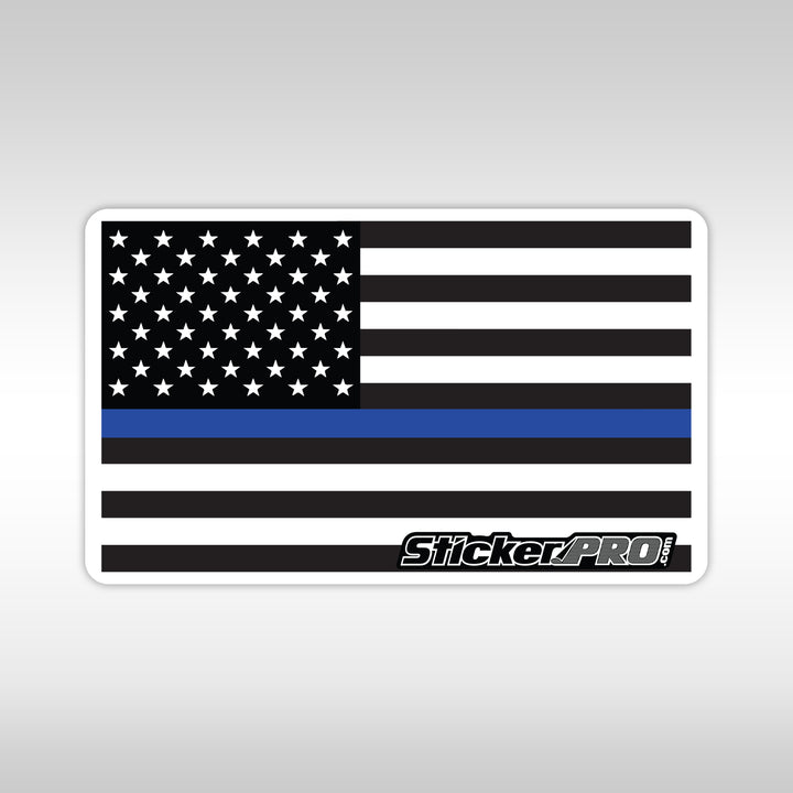 Thin Blue Line Flag - Law Enforcement Stickers - StickerPRO.com