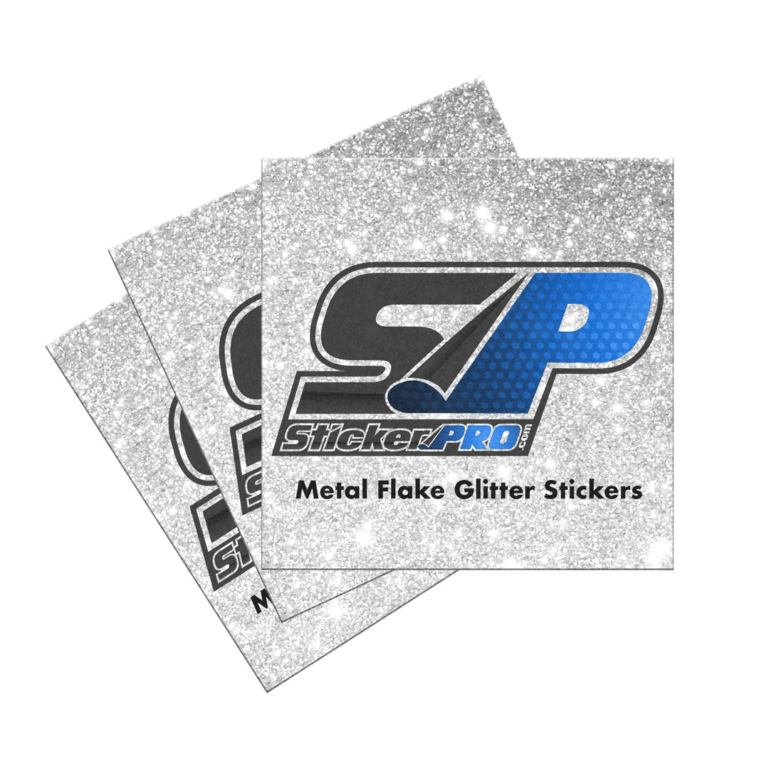 Metal Flake Glitter Square Stickers