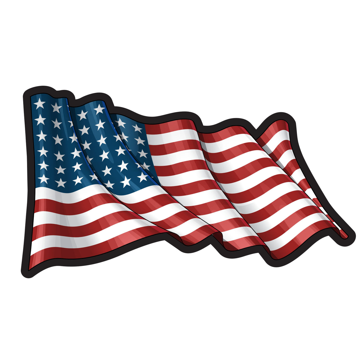 Wavy American Flag Sticker