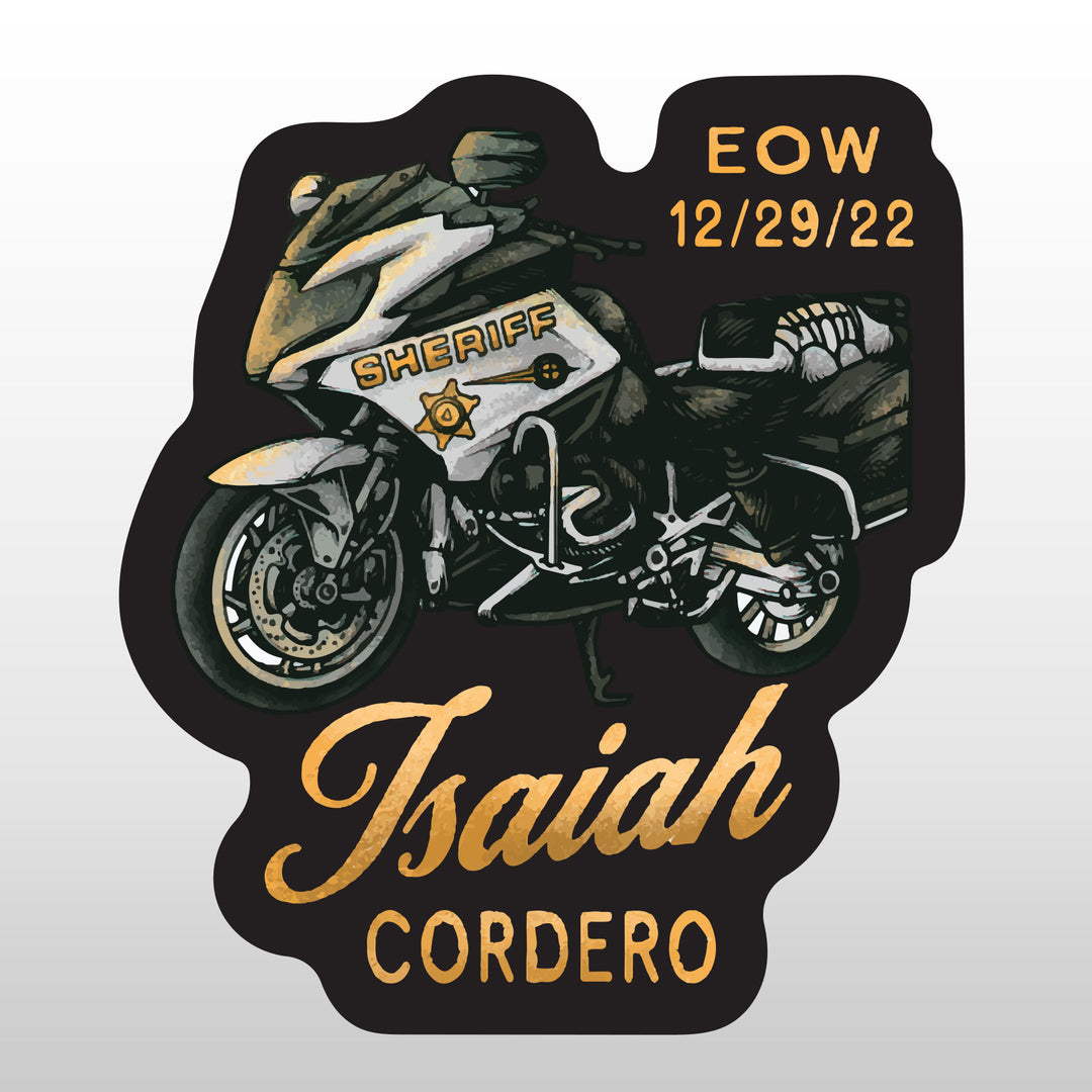 Deputy Isaiah Cordero Black Stickers